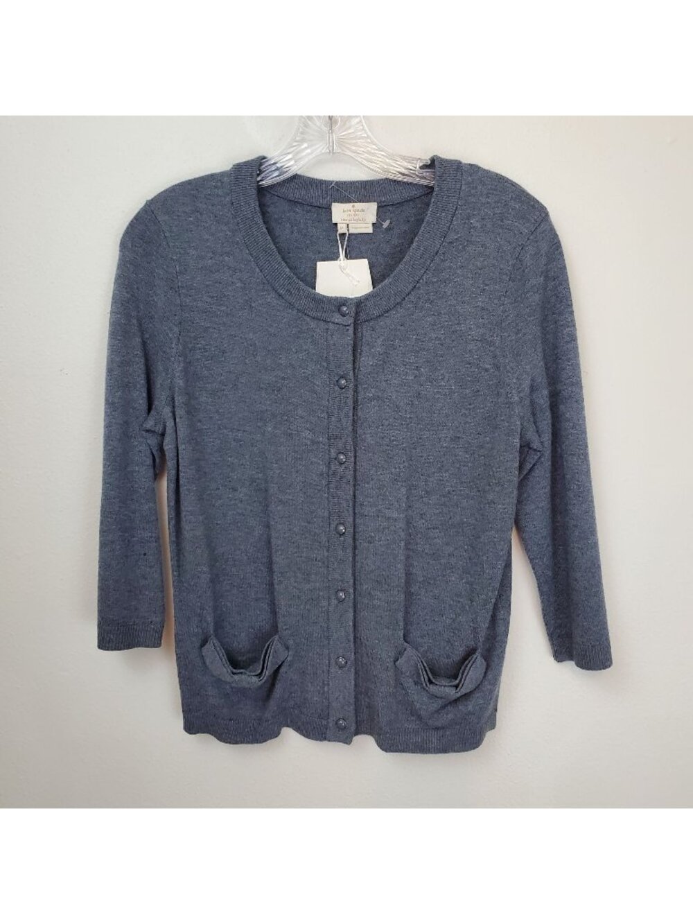 Kate Spade Carine gray wool cashmere blend button front cardigan